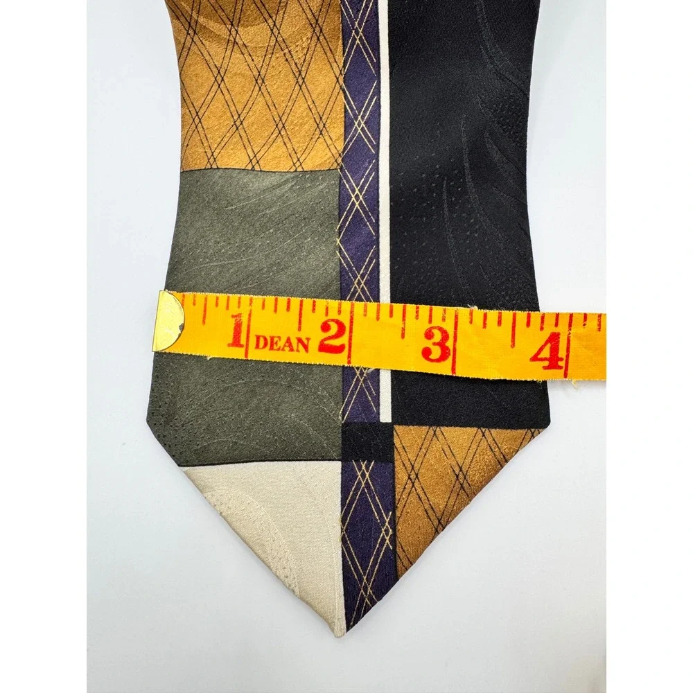 Screenplay‎ Martin Wong Silk Necktie Abstract Geometric Patchwork Men's Tie