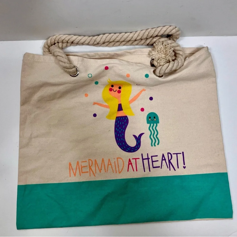 Mermaid At Heart Canvas Tote Bag