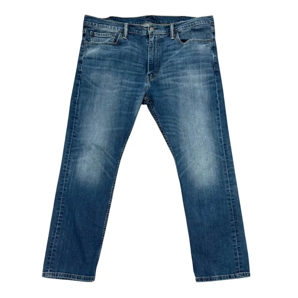 LEVI'S 513 SLIM STRAIGHT STRETCH JEANS MEDIUM BLUE WASH - EMGEE 38X30