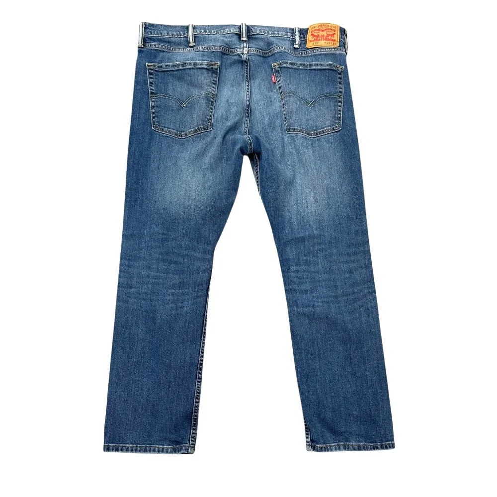 LEVI'S 513 SLIM STRAIGHT STRETCH JEANS MEDIUM BLUE WASH - EMGEE 38X30