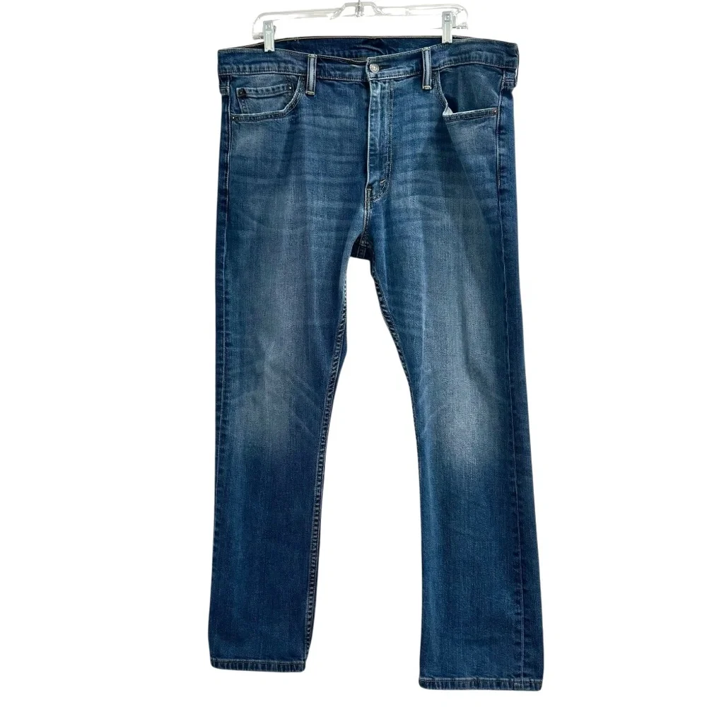 LEVI'S 513 SLIM STRAIGHT STRETCH JEANS MEDIUM BLUE WASH - EMGEE 38X30