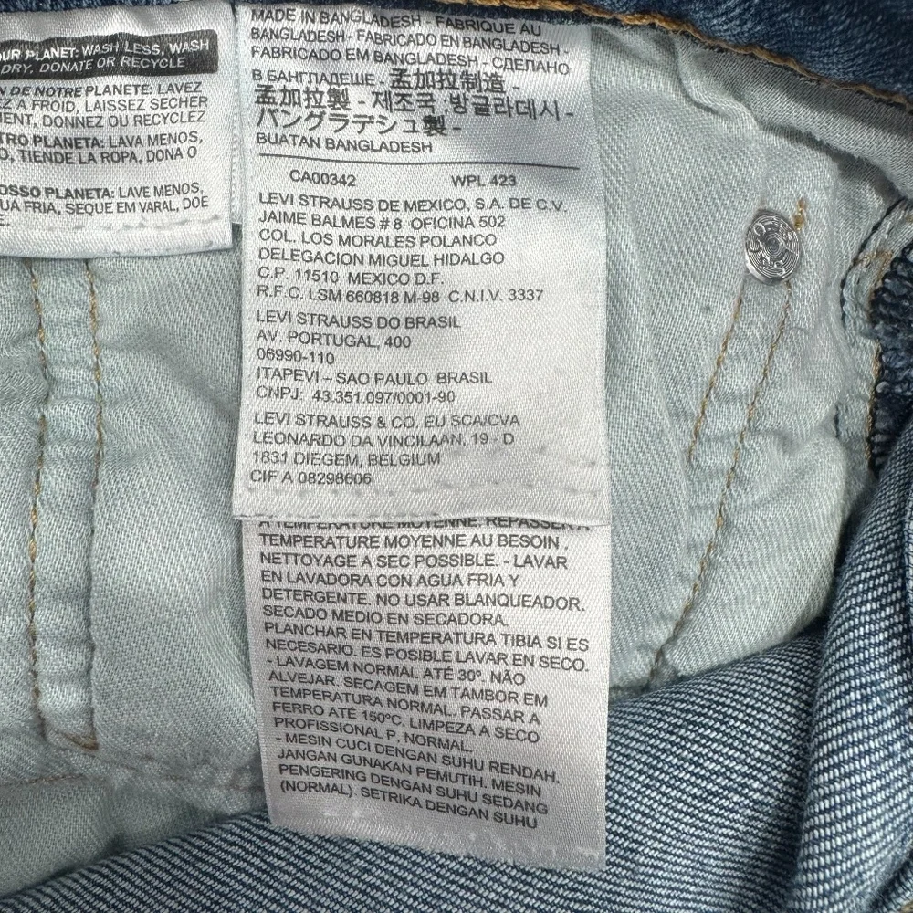 LEVI'S 513 SLIM STRAIGHT STRETCH JEANS MEDIUM BLUE WASH - EMGEE 38X30