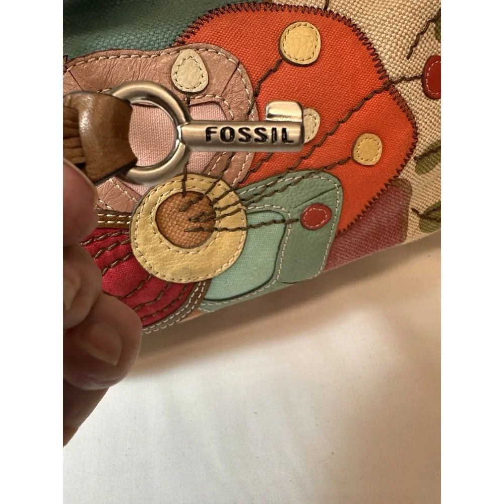 Fossil patched colorful purse