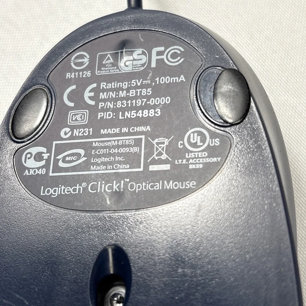 Used Original Logitech Click! Optical Mouse M-BT85‎ USB