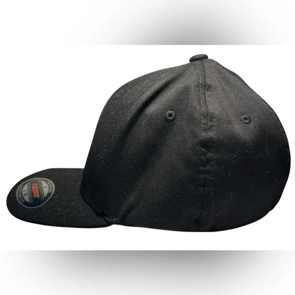 Ford Men's Black Flexfit Baseball Cap with American Flag Patch