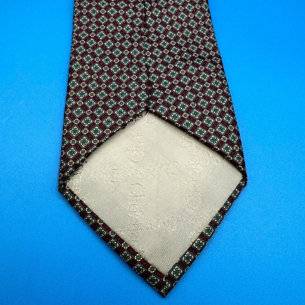 Christian Dior Cravate Classic Tie Men Multi Geometric Silk Designer Office Work