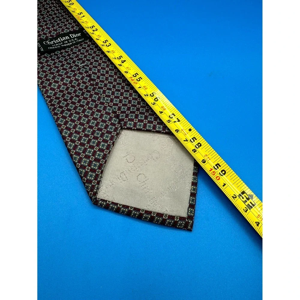 Christian Dior Cravate Classic Tie Men Multi Geometric Silk Designer Office Work