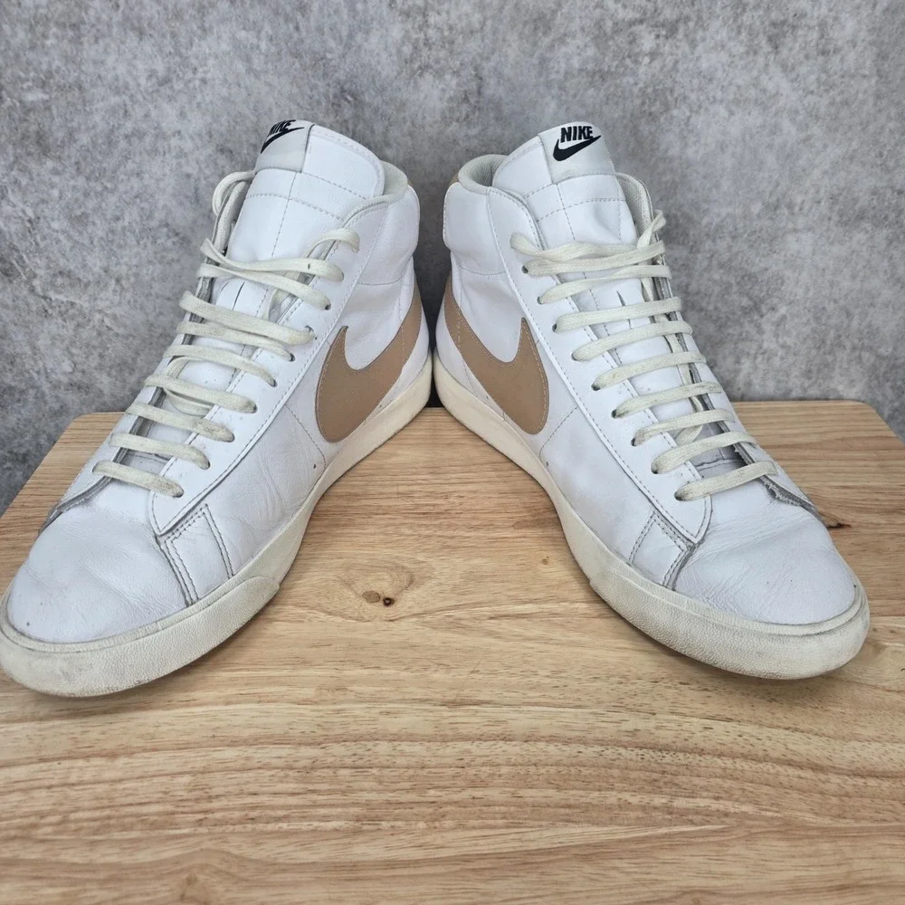 Nike Blazer Mid Premium Sneakers Mens 11 Tan Light Patinal Shoes CU6679-100