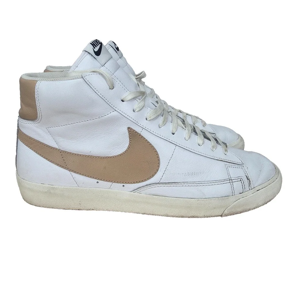Nike Blazer Mid Premium Sneakers Mens 11 Tan Light Patinal Shoes CU6679-100