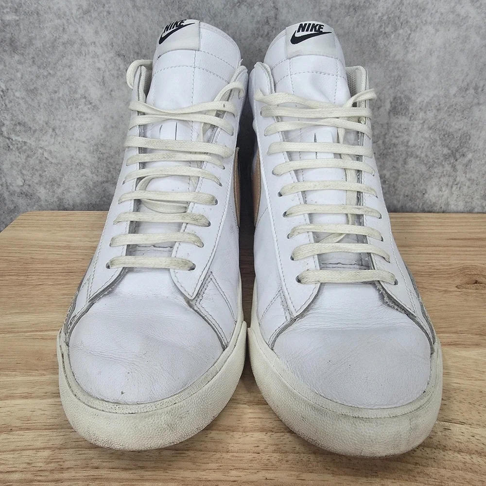 Nike Blazer Mid Premium Sneakers Mens 11 Tan Light Patinal Shoes CU6679-100