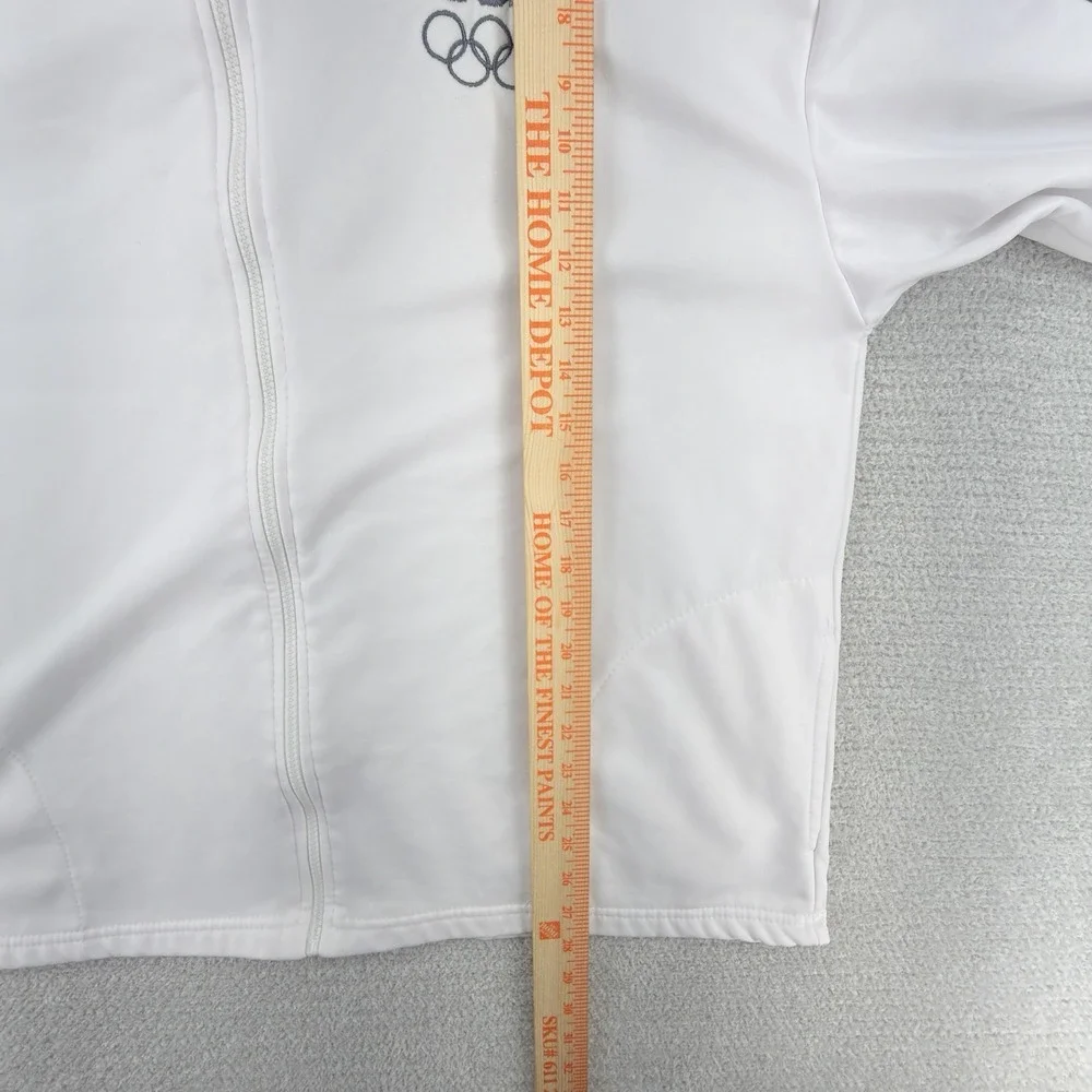 Vintage US Olympic Committee Track Jacket Mens 2XL White Gray Full Zip Team USA