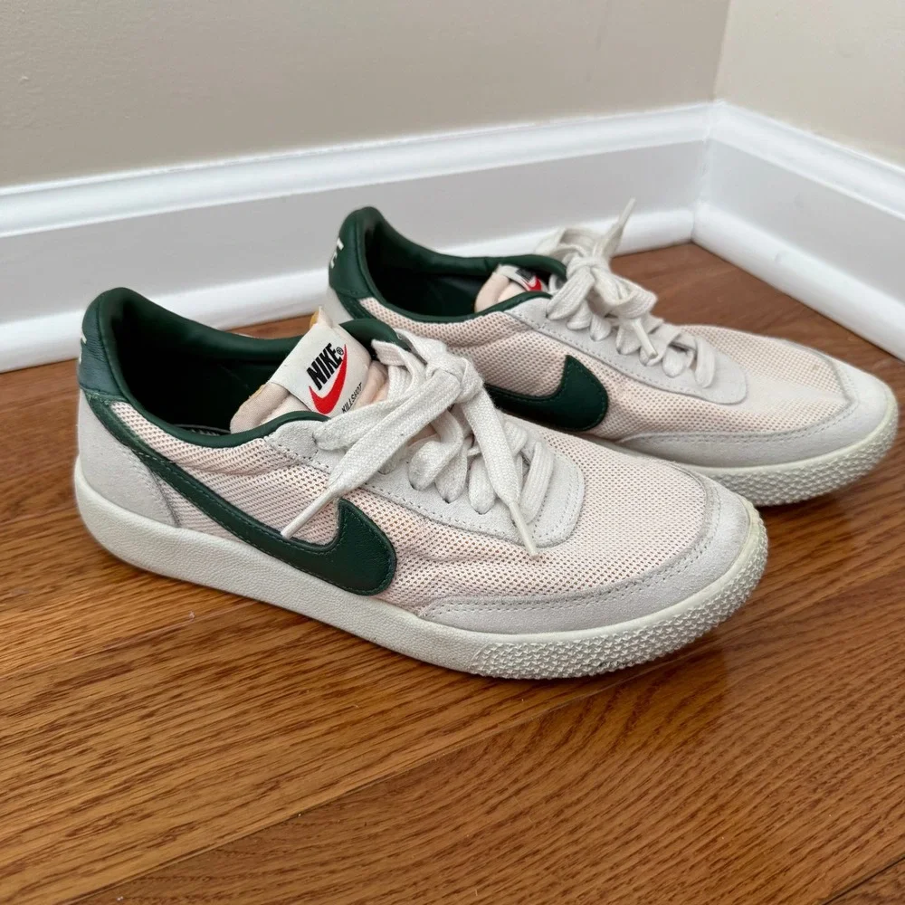 Nike Killshot Kids Sneakers White Green‎ Lace Up Casual Shoes Size 4.5Y