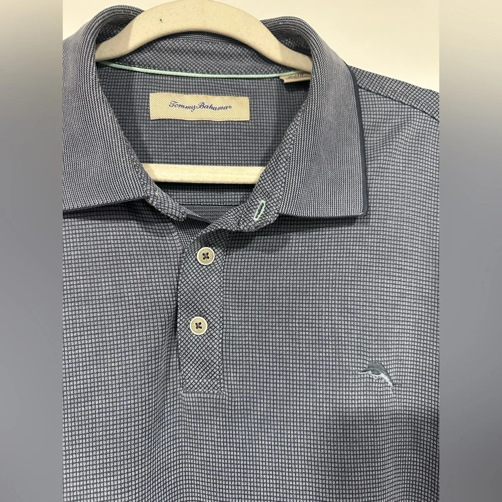 Tommy Bahama Polo Shirt Mens XL Gray Modal Blend