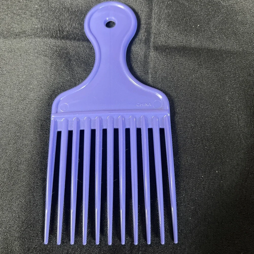 Vintage Mebco Purple Lift Comb Hair Pick Wavy‎ Detangling Handle Retro 1980-90s