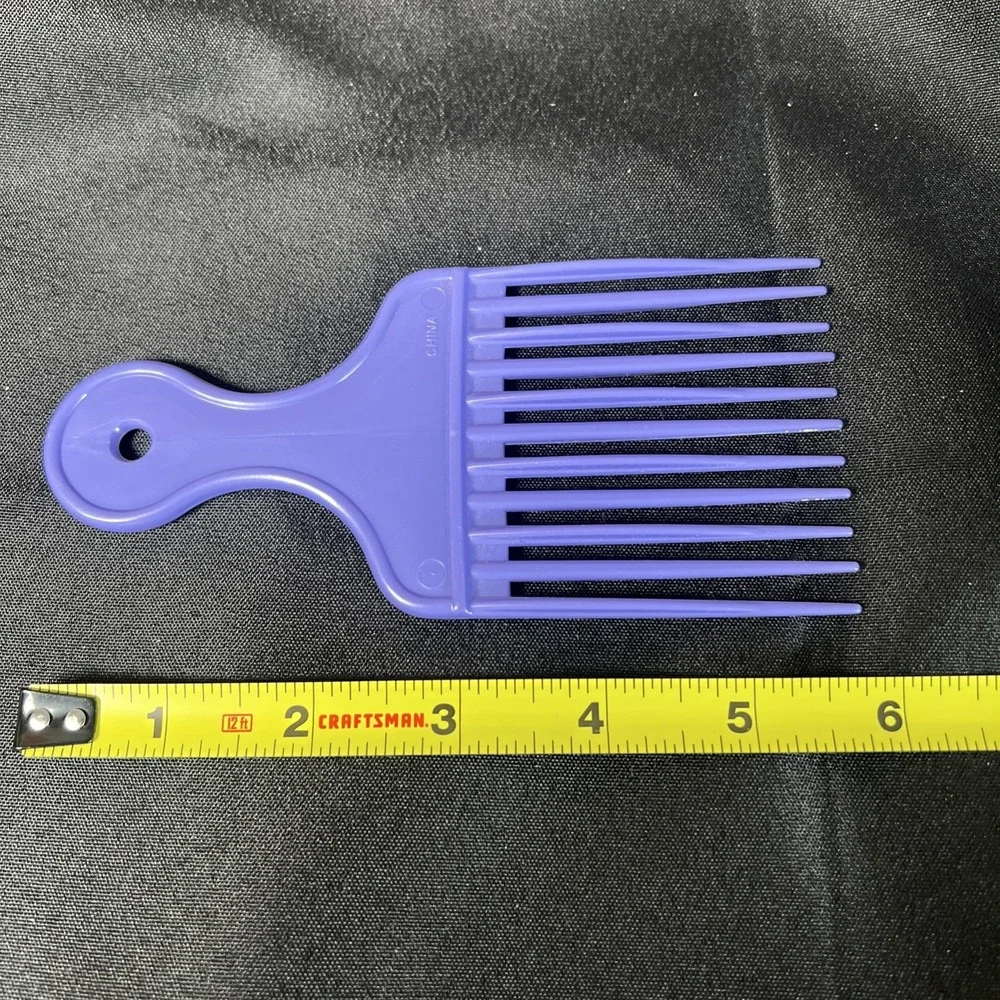 Vintage Mebco Purple Lift Comb Hair Pick Wavy‎ Detangling Handle Retro 1980-90s