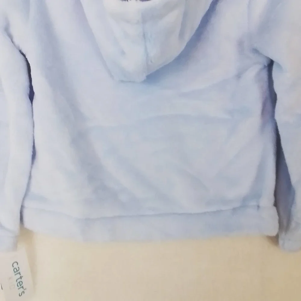 Carter's Kids Plush Fleece‎ Pullover Hoodie Girl's size 5 in Blue