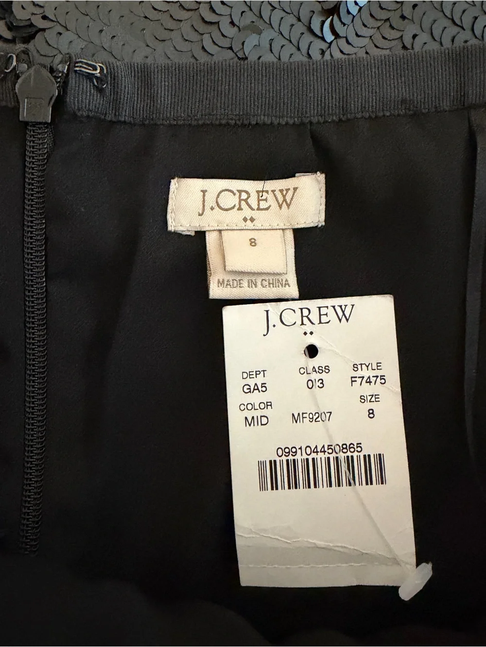 NWT! J. Crew Midnight Sequin Herringbone Pencil Skirt. Size 8.
