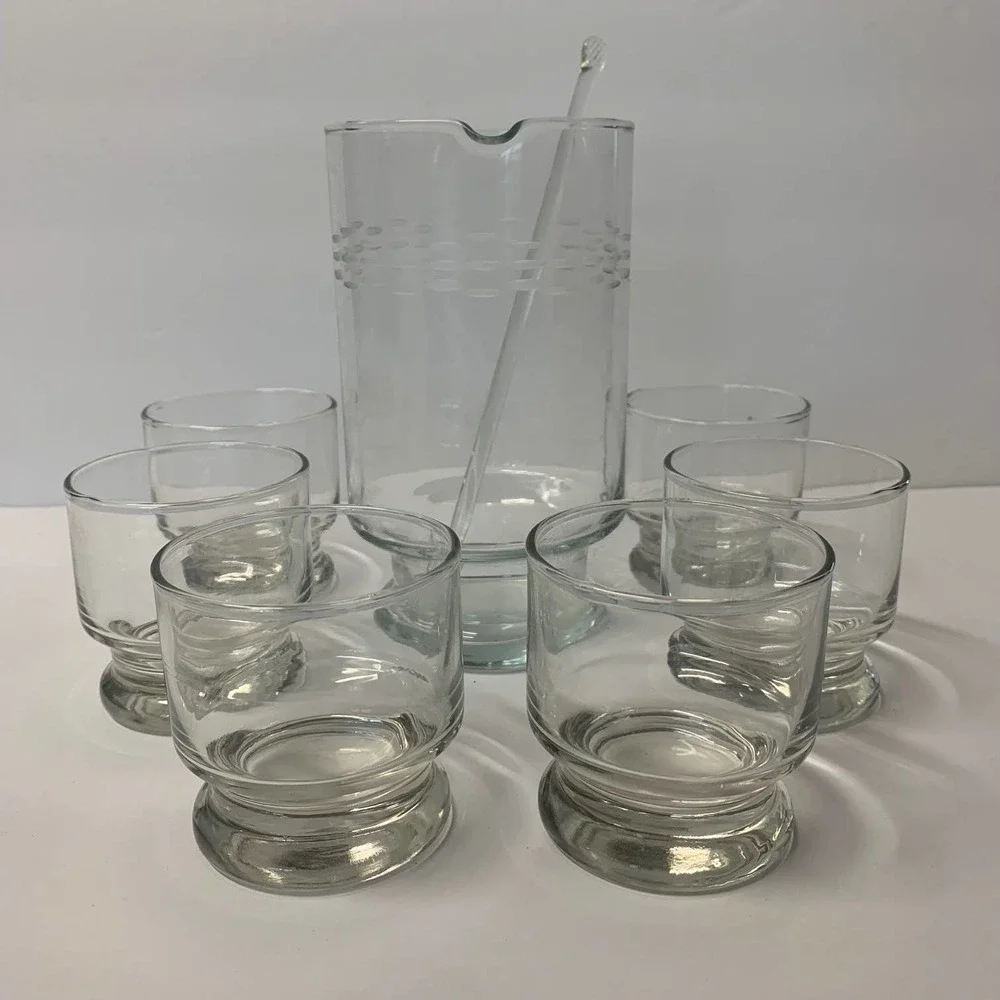 Princess House 8 Piece‎ Crystal Cocktail Beverage Set 1980's Heritage Collection