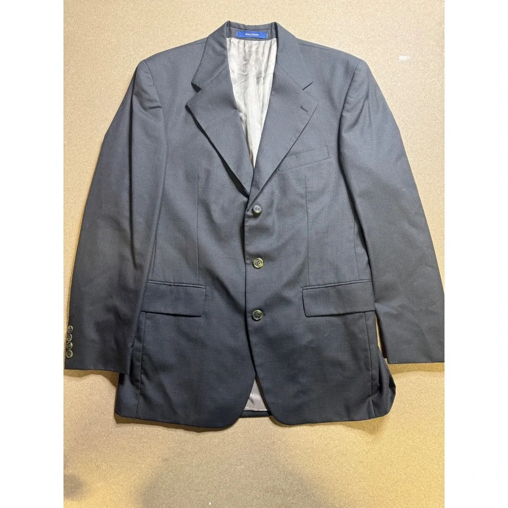 vtg Chaps Ralph‎ Lauren Men's Gray Wool Blazer Jacket Made in Canada $200