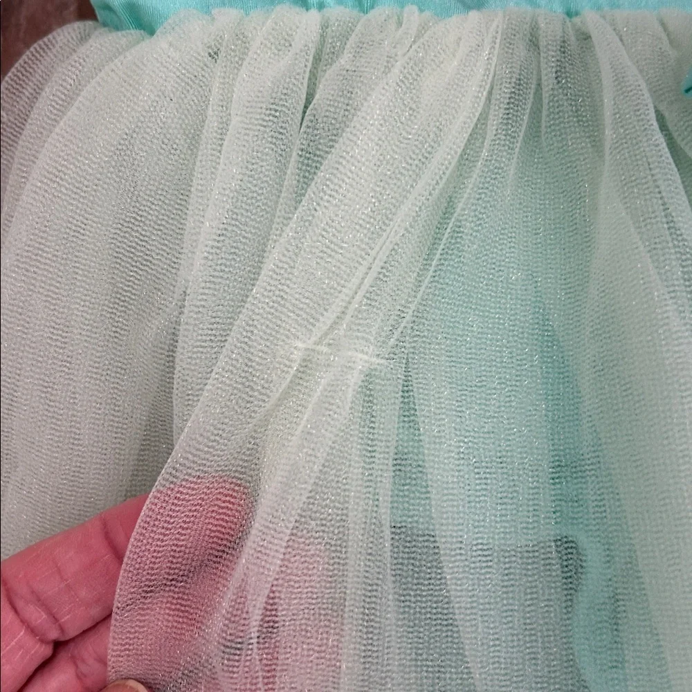 La Petite Ballerina costume size SC beautiful turquoise & green sequined w/bow