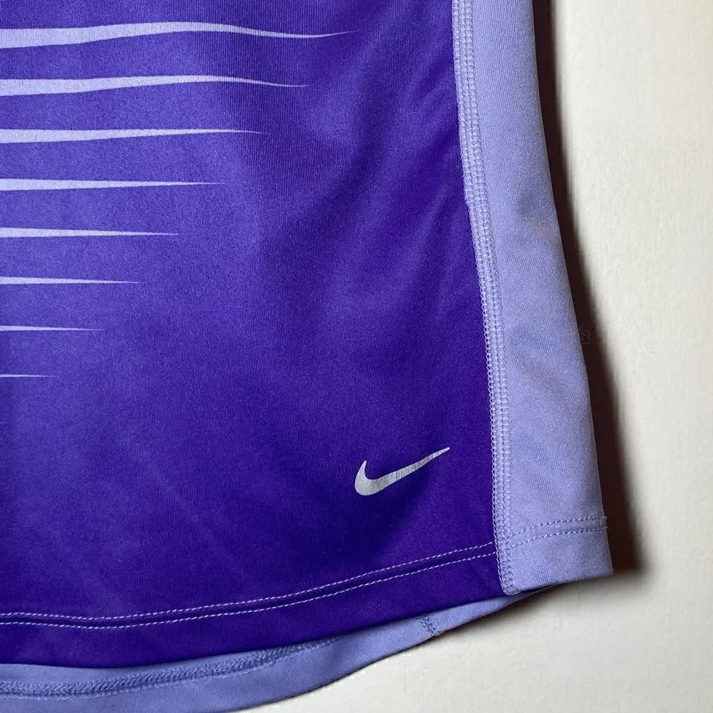 NIKE RUN Dri Fit V-Neck Short Sleeve Running Top Purple Women’s Size XS
