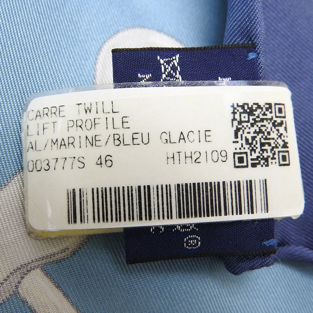 HERMES Authentic Blue Silk Scarf