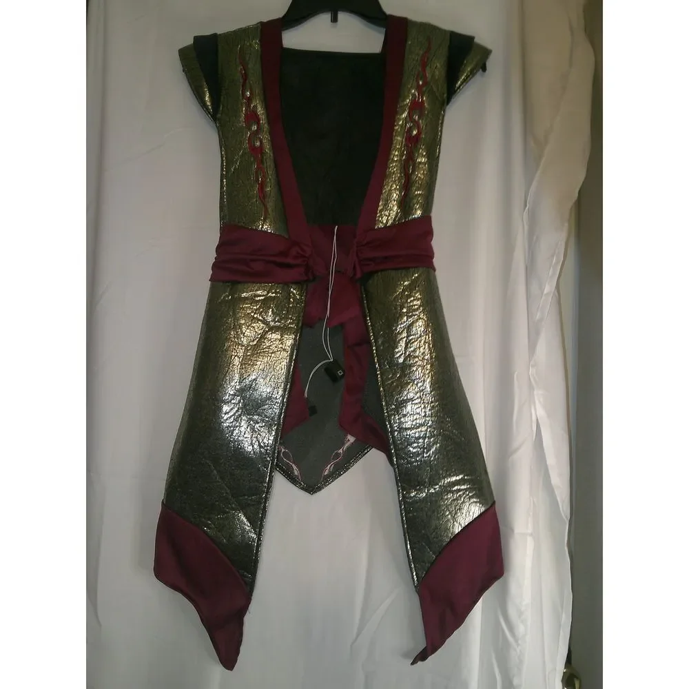 Metallic Gold and Burgundy Mortal Combat Costume FLASHING‎ LIGHTS WORK