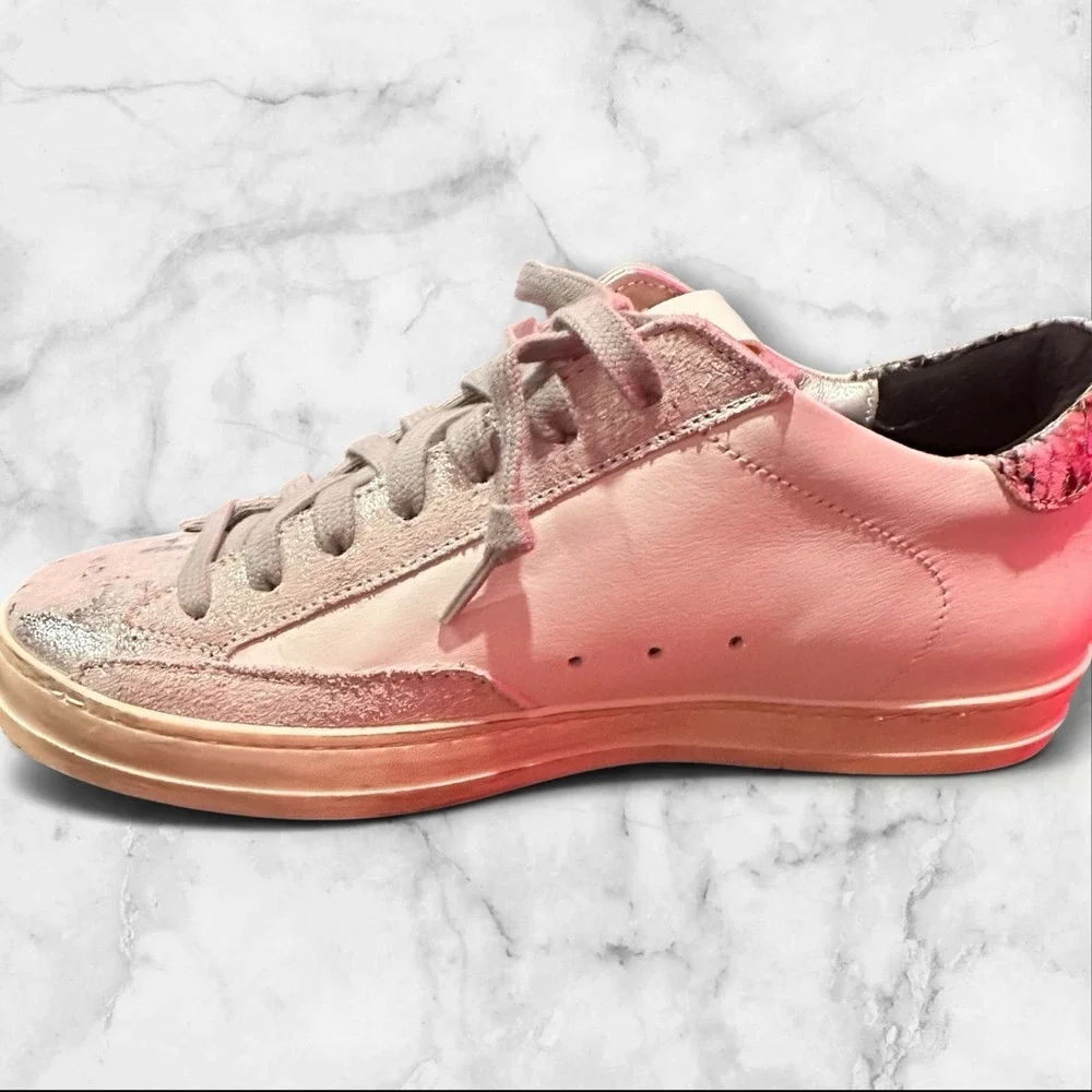 P448 NIB Women's White Leather Sneakers EU 36/ US 6
