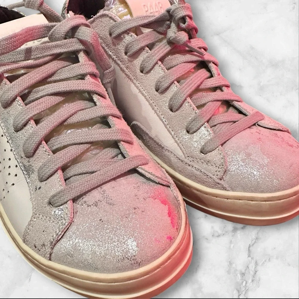 P448 NIB Women's White Leather Sneakers EU 36/ US 6