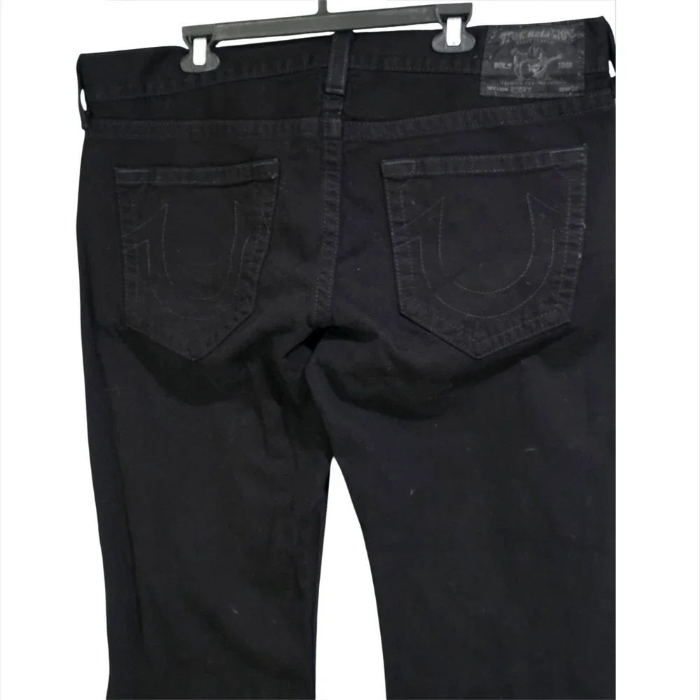 True Religion vintagey2k Bobby Jeans Mens 40 Black Straight Leg Denim