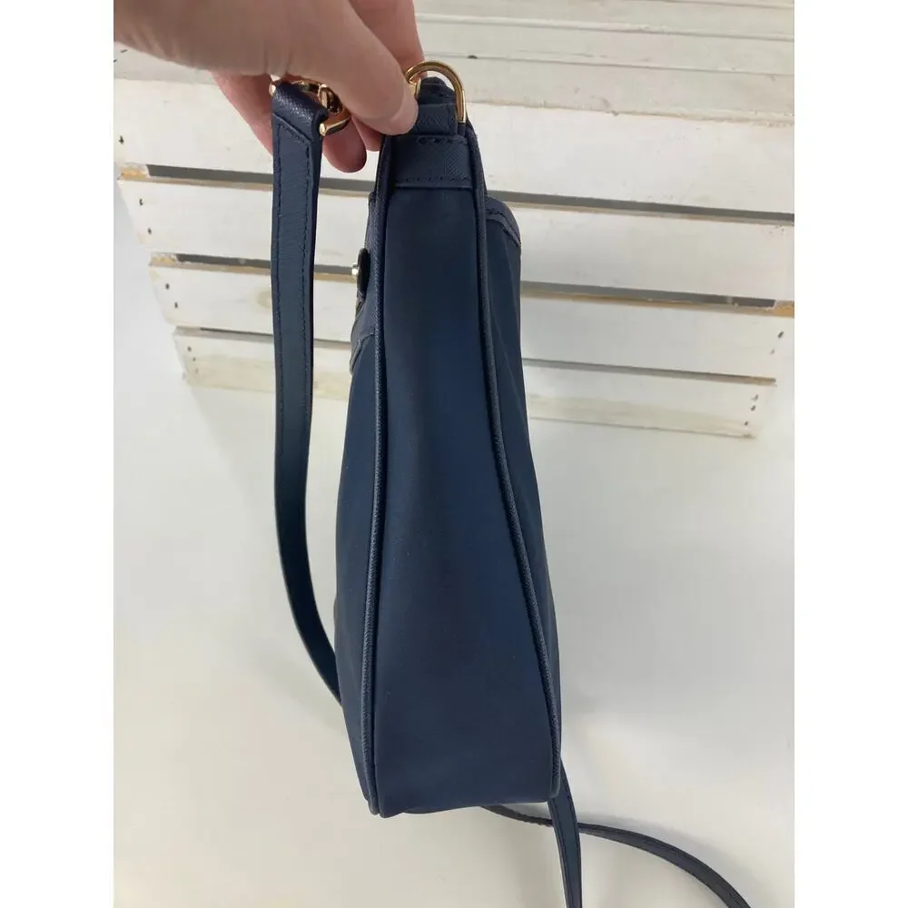 MICHAEL KORS, NAVY BLUE NYLON MEDIUM CROSSBODY BAG (ASIS)