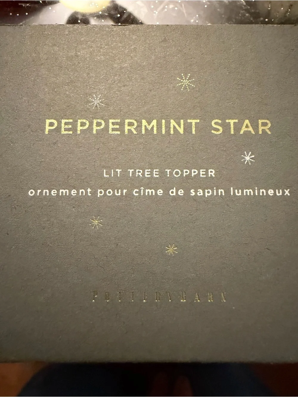 Brand New Pottery Barn Peppermint Star Lit Tree Topper