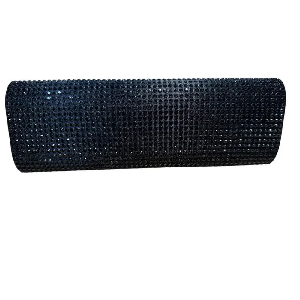 Express Rhinestone Box Clutch Women's Black Evening Wedding Party Bag Sparkly