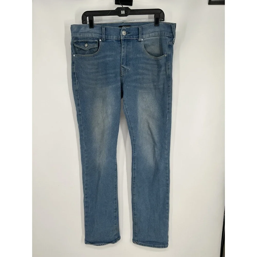 True Religion Ricky Relaxed Straight Jeans Light Wash Fit Leg Blue Size‎ 34x32