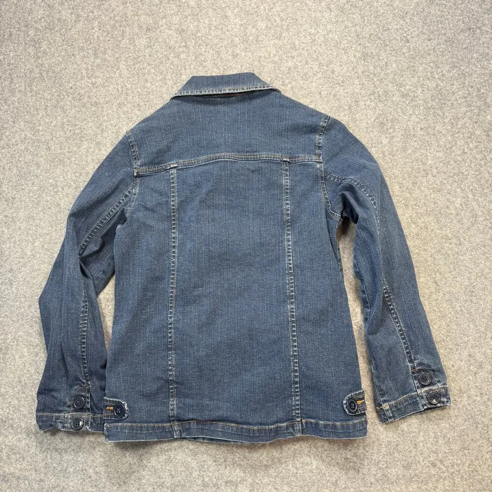 Girl's Gap Denim‎ Double Breasted Denim Blue Jean Jacket Size XL Size 12
