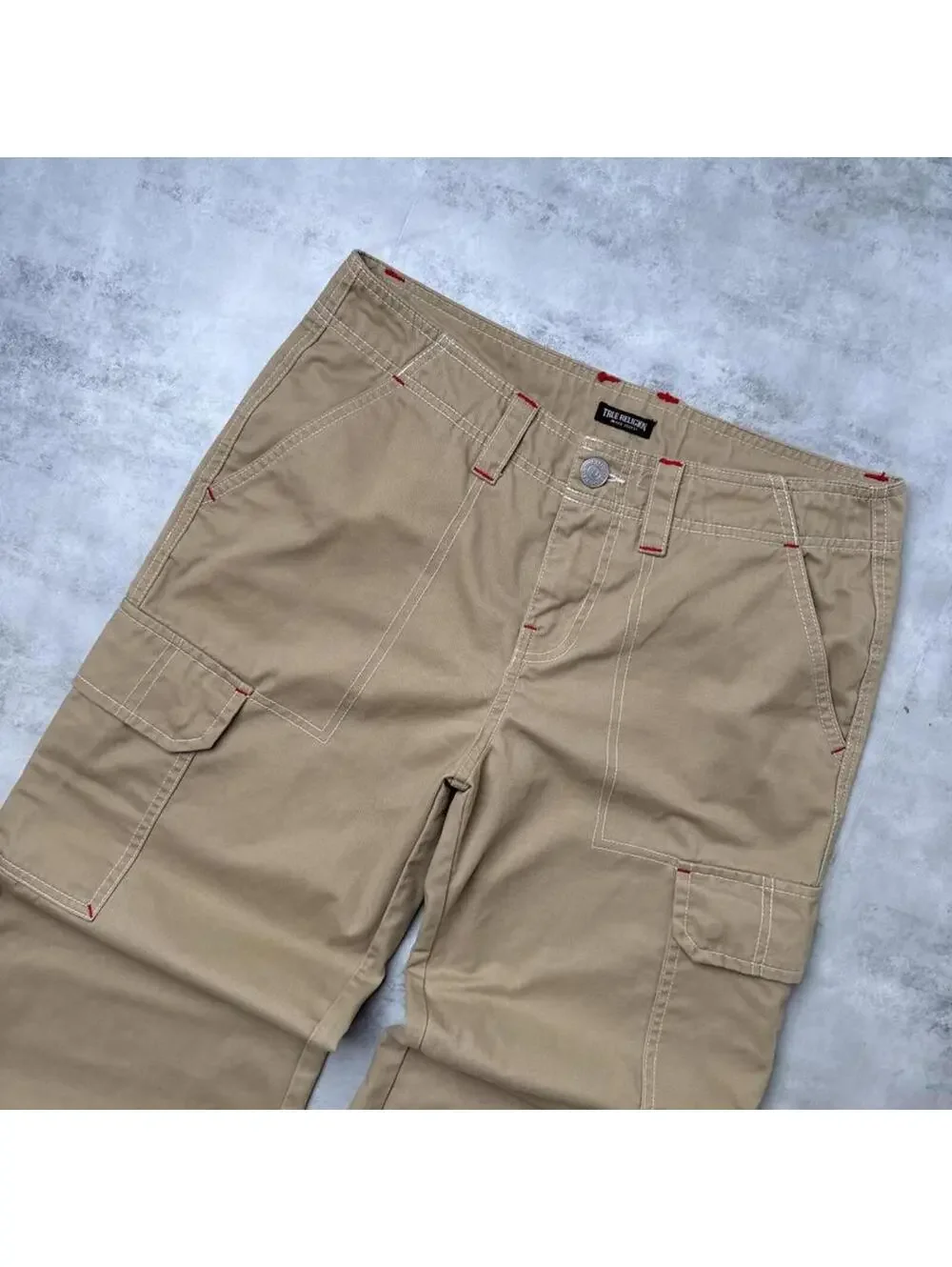 Y2K True Religion 00s cargo beige khaki pants
