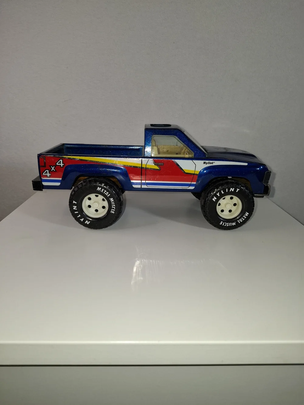 Vintage 90's Blue Red 4x4 Toy Pickup Truck - Kids Toy