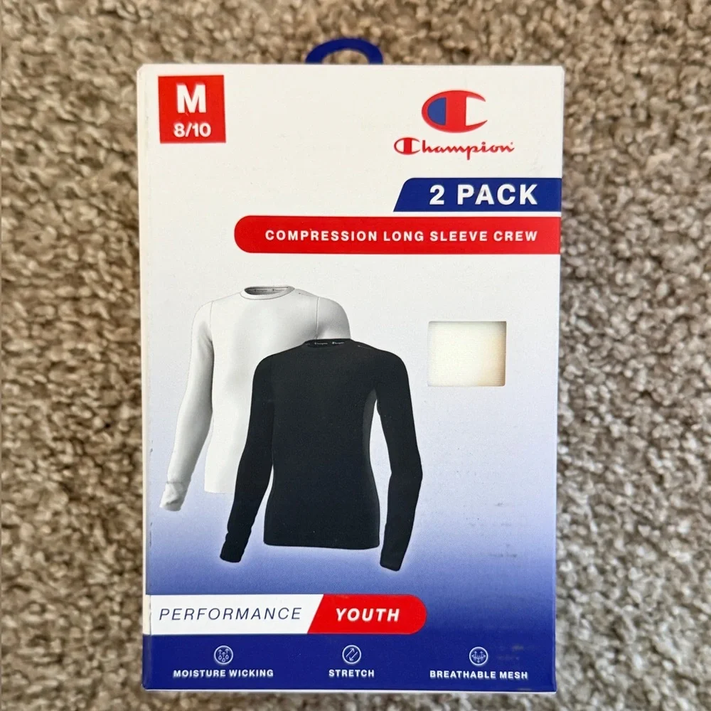 Champion Youth Long Sleeve Tees - Black and‎ White