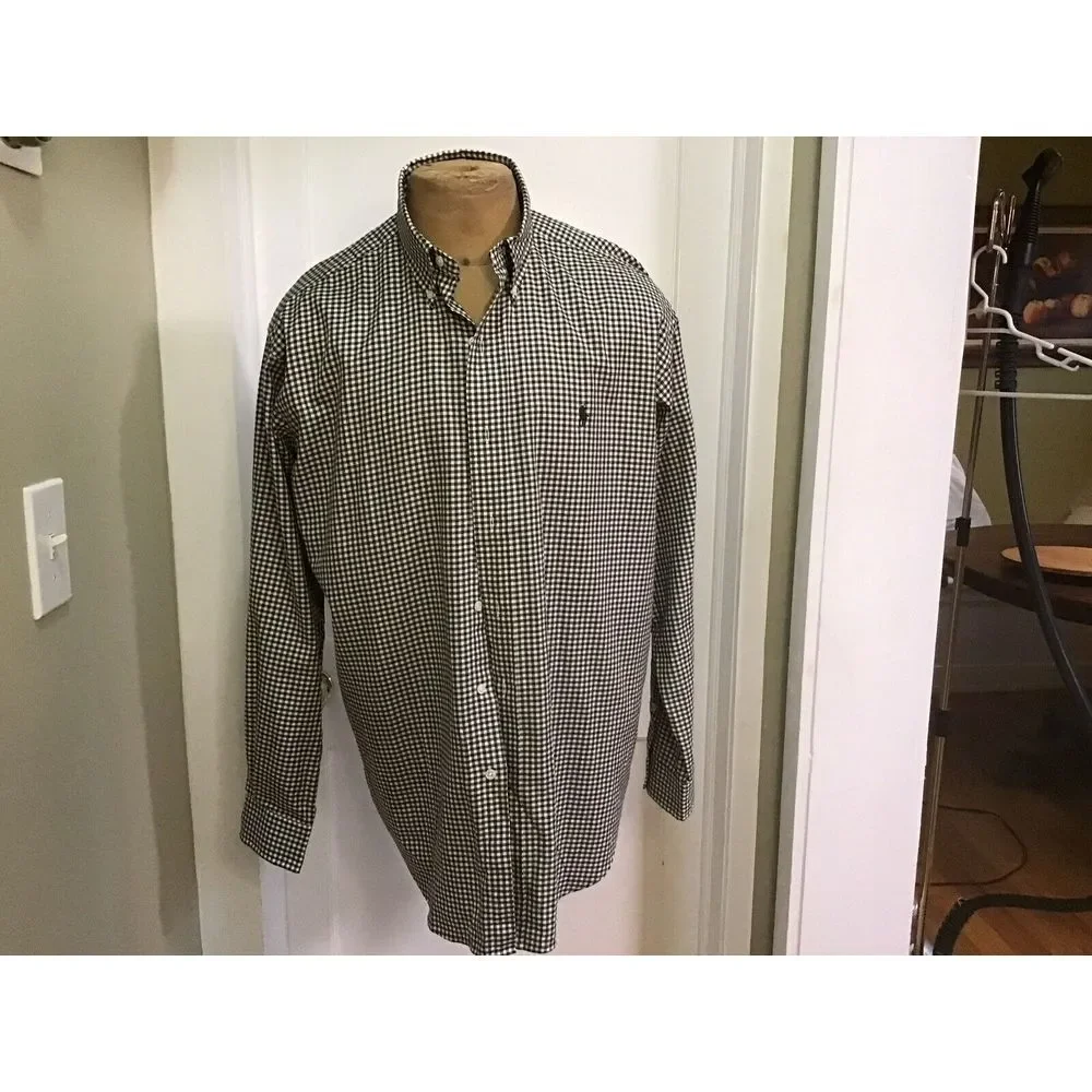 Ralph Lauren Blake Button Down Shirt Long Sleeve Size‎ Medium Gingham Plaid