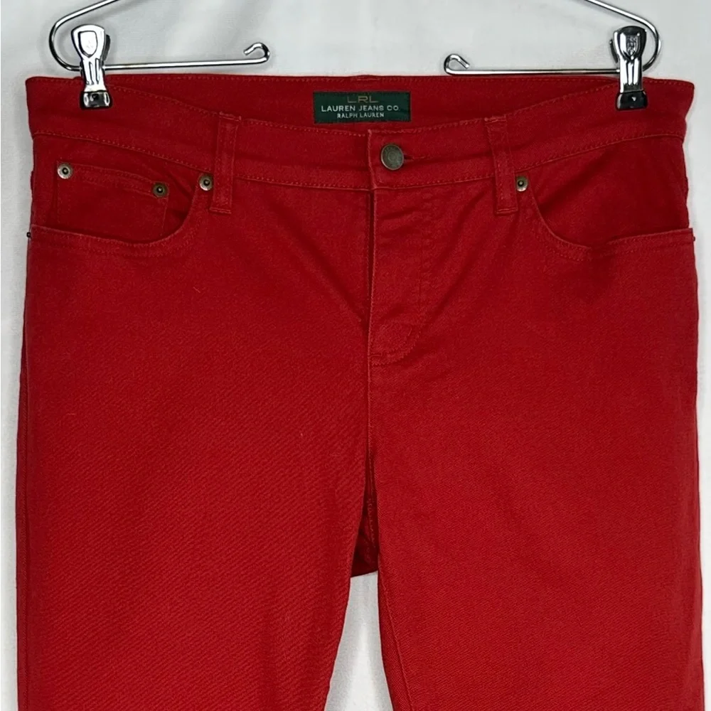 LRL Lauren Jeans Co Red Jeans Modern Straight Ankle Sz 10‎