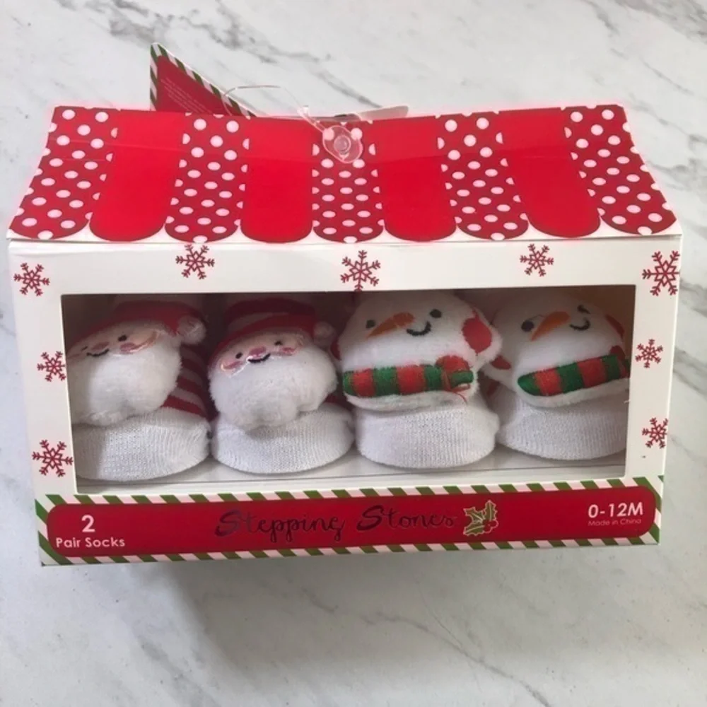 Stepping Stones Christmas Socks 2 Pair Box Set