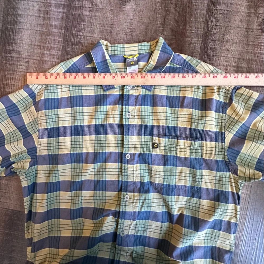 The North Face Shirt Men’s XL‎ Blue Yellow Plaid Short Sleeve Button Down
