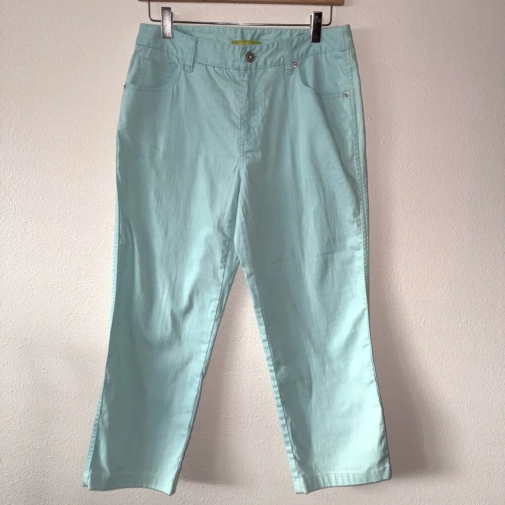 Sigrid Olsen Light Turquoise Modernist 00 Pants Size‎ 4