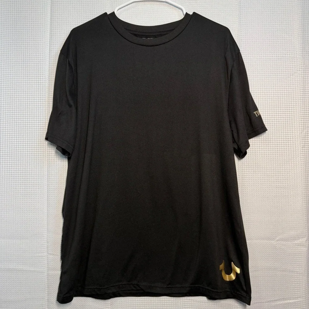 True Religion Loungewear T-Shirt Large‎ Black Gold Horseshoe Logo