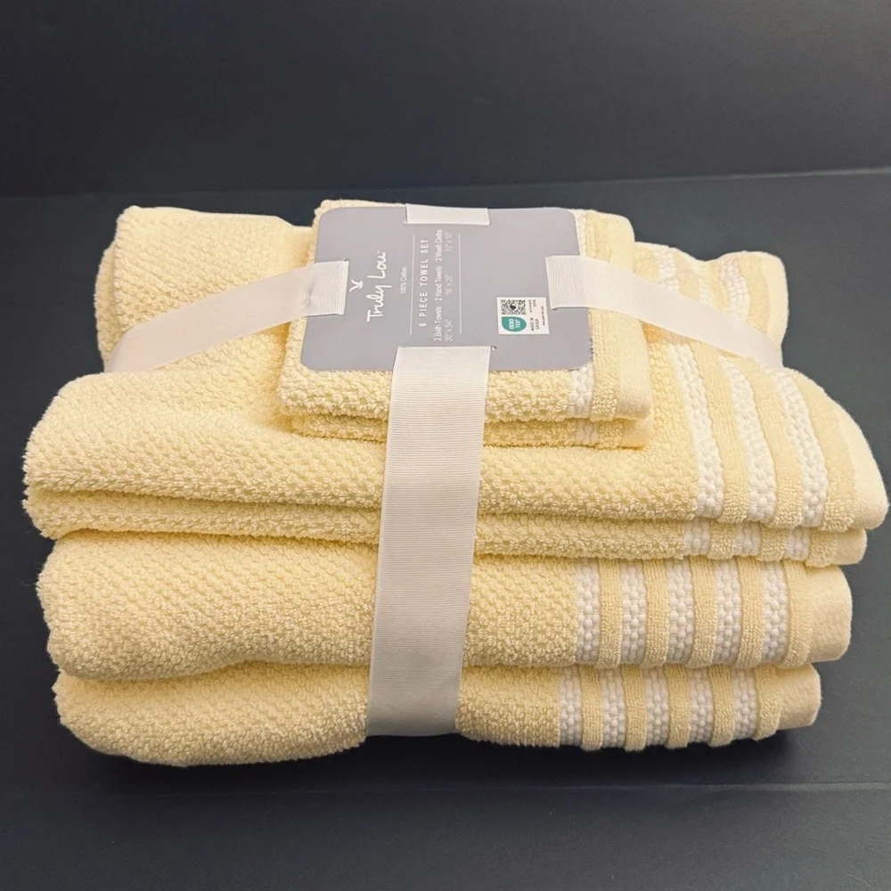 6pc TRULY LOU 100% Cotton Bath Towel Set - DAFFOFIL20 - Towel Bundle