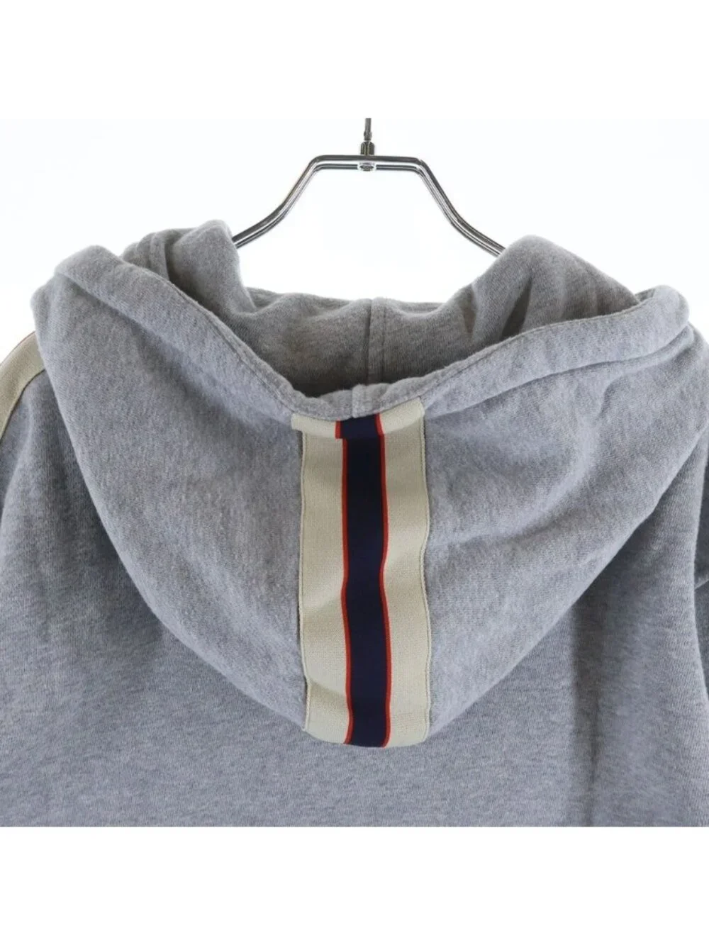 Gucci Line Logo Zip Up Hoodie Gray