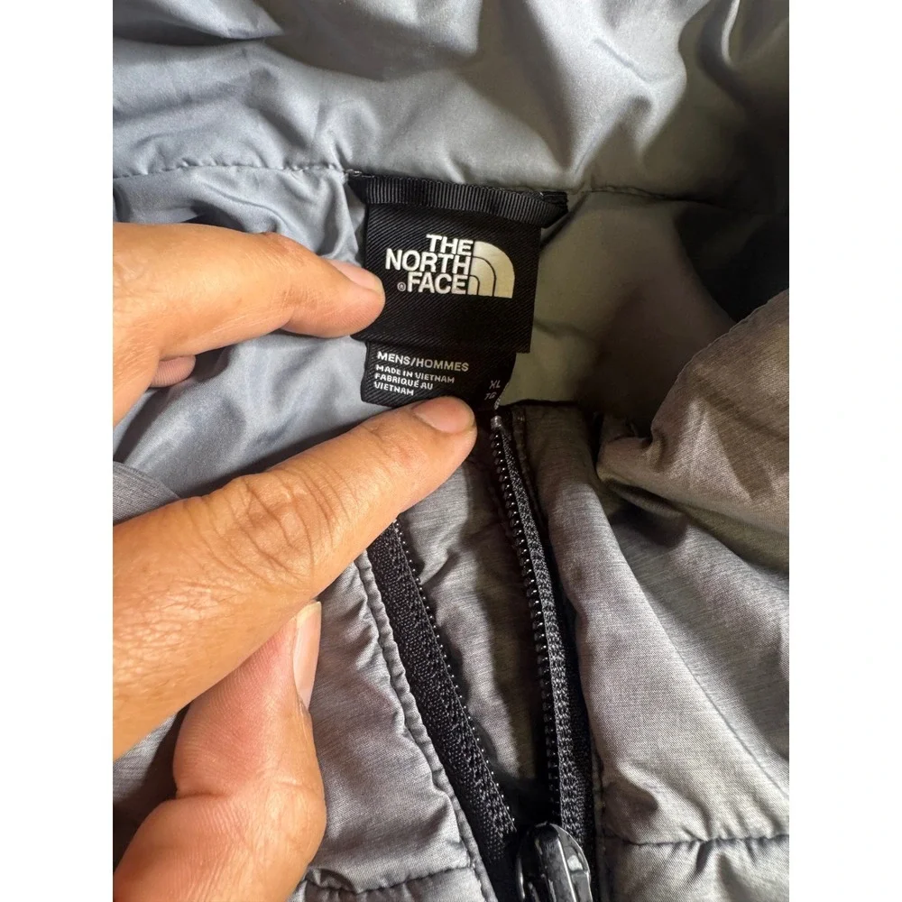 The North Face‎ Mens XL Silver Grey Quilted Puffer Jacket Full Zip Insulated