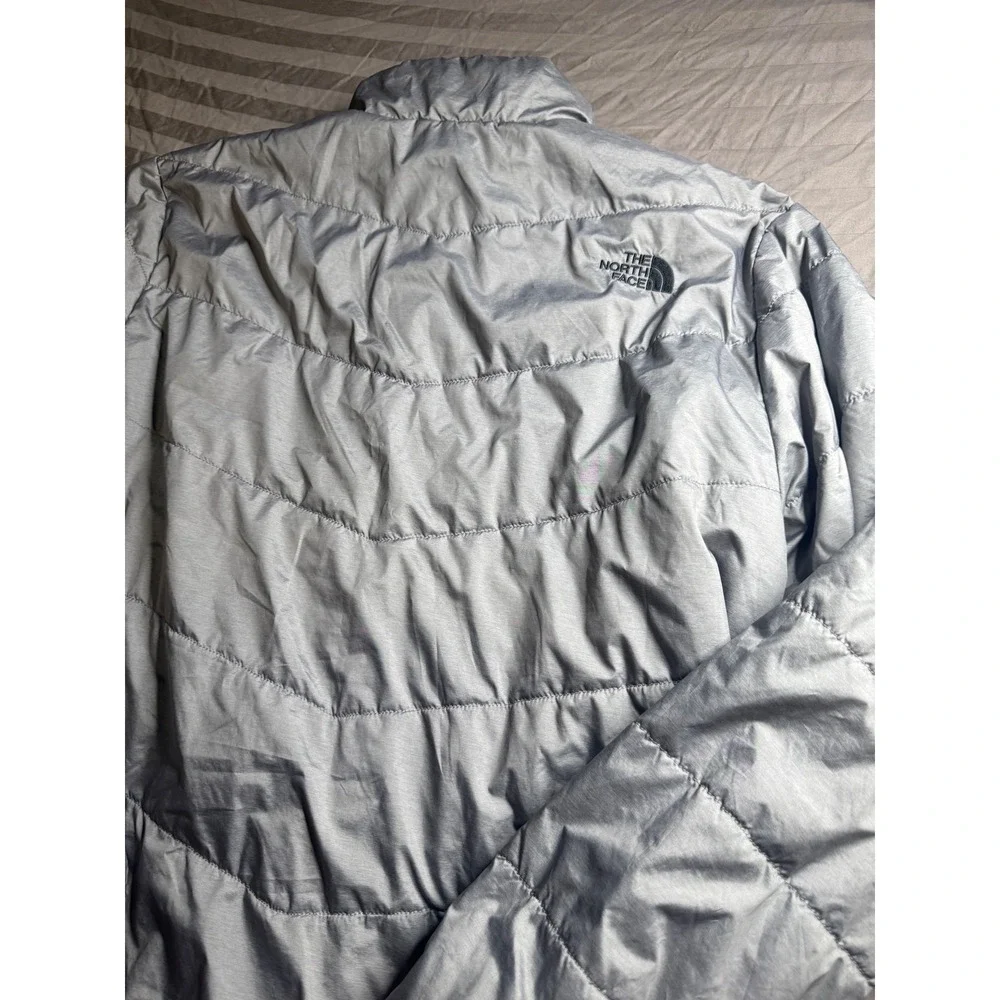 The North Face‎ Mens XL Silver Grey Quilted Puffer Jacket Full Zip Insulated