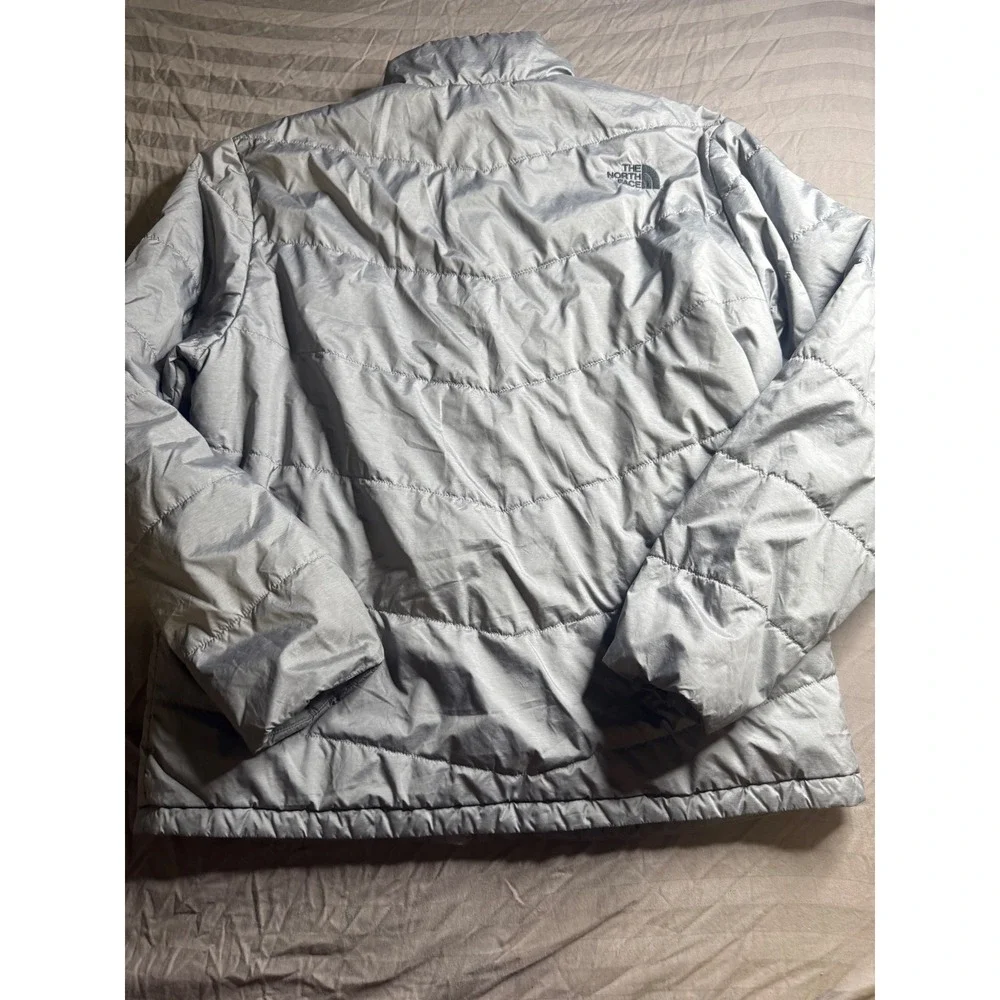 The North Face‎ Mens XL Silver Grey Quilted Puffer Jacket Full Zip Insulated