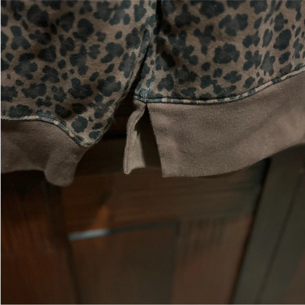 J. Crew Brown and Black Leopard Crewneck Sweatshirt